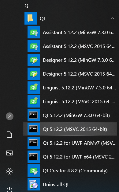 Qt 5.12.2 (MSVC 2015 64-bit)